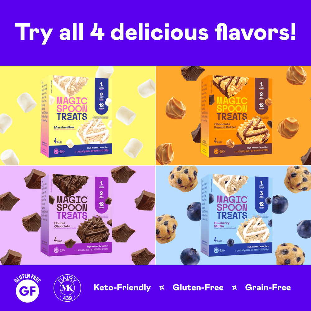 Magic Spoon Treats bars on shelf image suggests convenient gluten-free option
