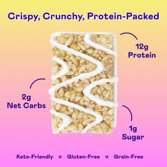 Magic Spoon Treats gluten-free bar label emphasizes low sugar and keto-friendly profile