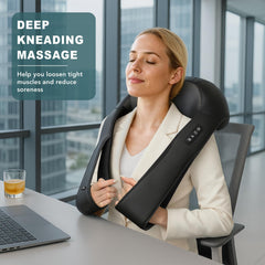 MagicMakers massager control panel close-up for adjustable heat and intensity.