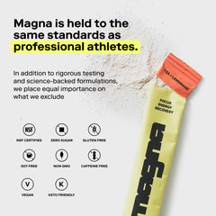 Magna Electrolytes powder includes vitamins D, B6, B12 for daily support.