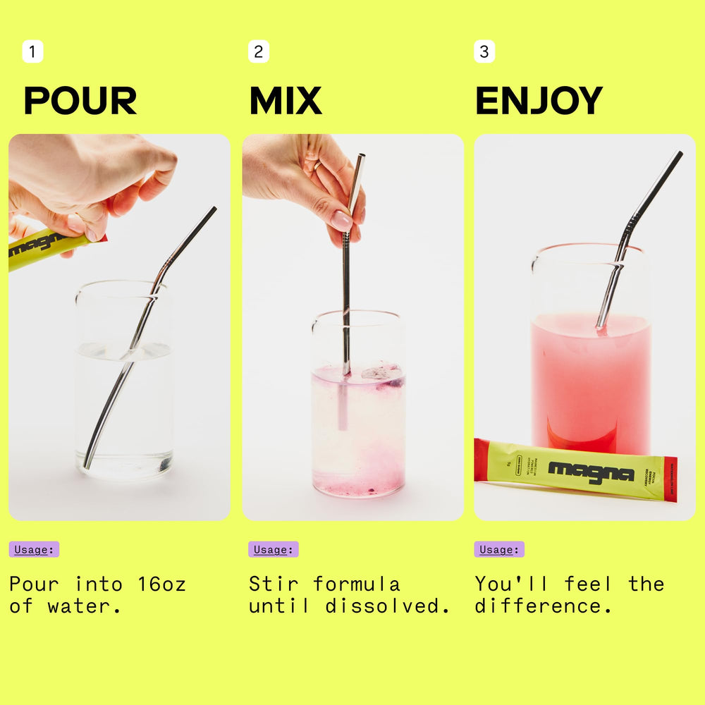 Magna Tea Lemonade flavor enjoyed in a glass for energy lift.