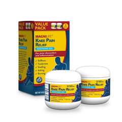 MagniLife knee pain gel bottle front view with convenient 2-pack packaging.