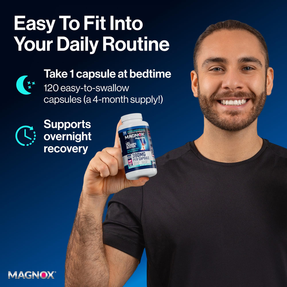 MAGNOX Buster night-use scene; person preparing for a calm bedtime routine.
