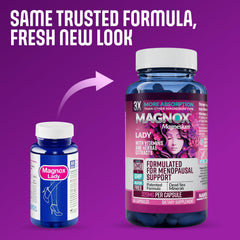 MAGNOX Lady label highlights non-hormonal option backed by Dead Sea minerals.
