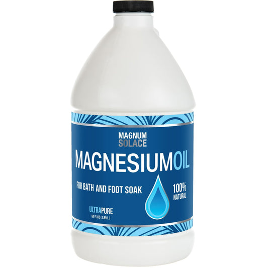 Magnum Solace Pure Magnesium Oil 64oz bottle for bulk refills and easy use