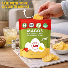 Magos Egg Chips bold savory flavor ideal for snacking.