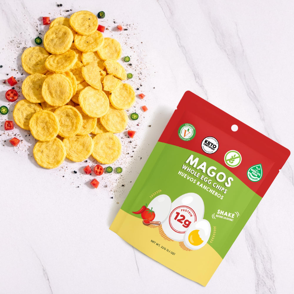 Magos Egg Chips with about 2g net carbs per serving.