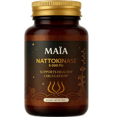 Maïa Nattokinase bottle front showing 5000 FU potency for arterial support.