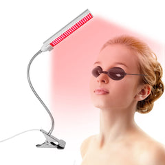 MainENG red light therapy lamp side view emphasizes compact desk-friendly design