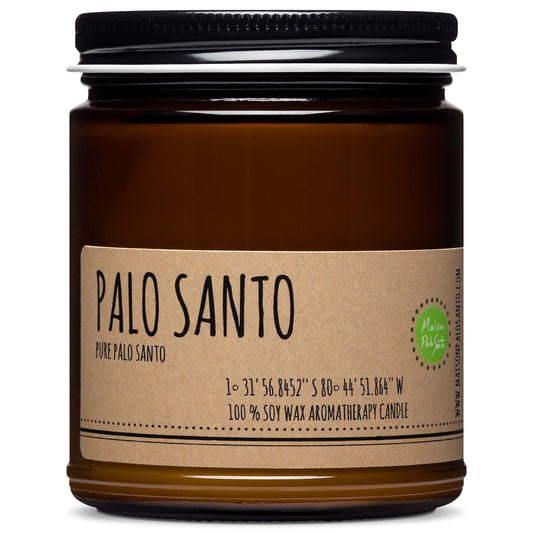 Maison Palo Santo 9oz candle with a warm aroma for home rituals