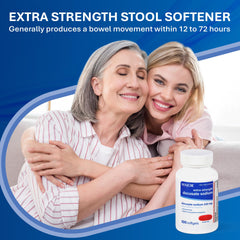 MAJOR Docusate Sodium 250 mg softgels pouring bottle shows easy dose and accessibility.