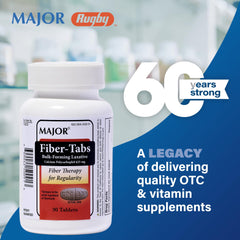 Quality formulation label for MAJOR Fiber-Tabs with polycarbophil.