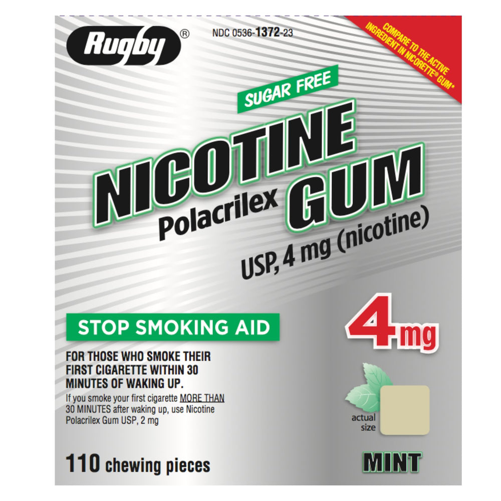 MAJOR Nicotine Gum Rugby Mint 110-count pack to curb cravings on the go.
