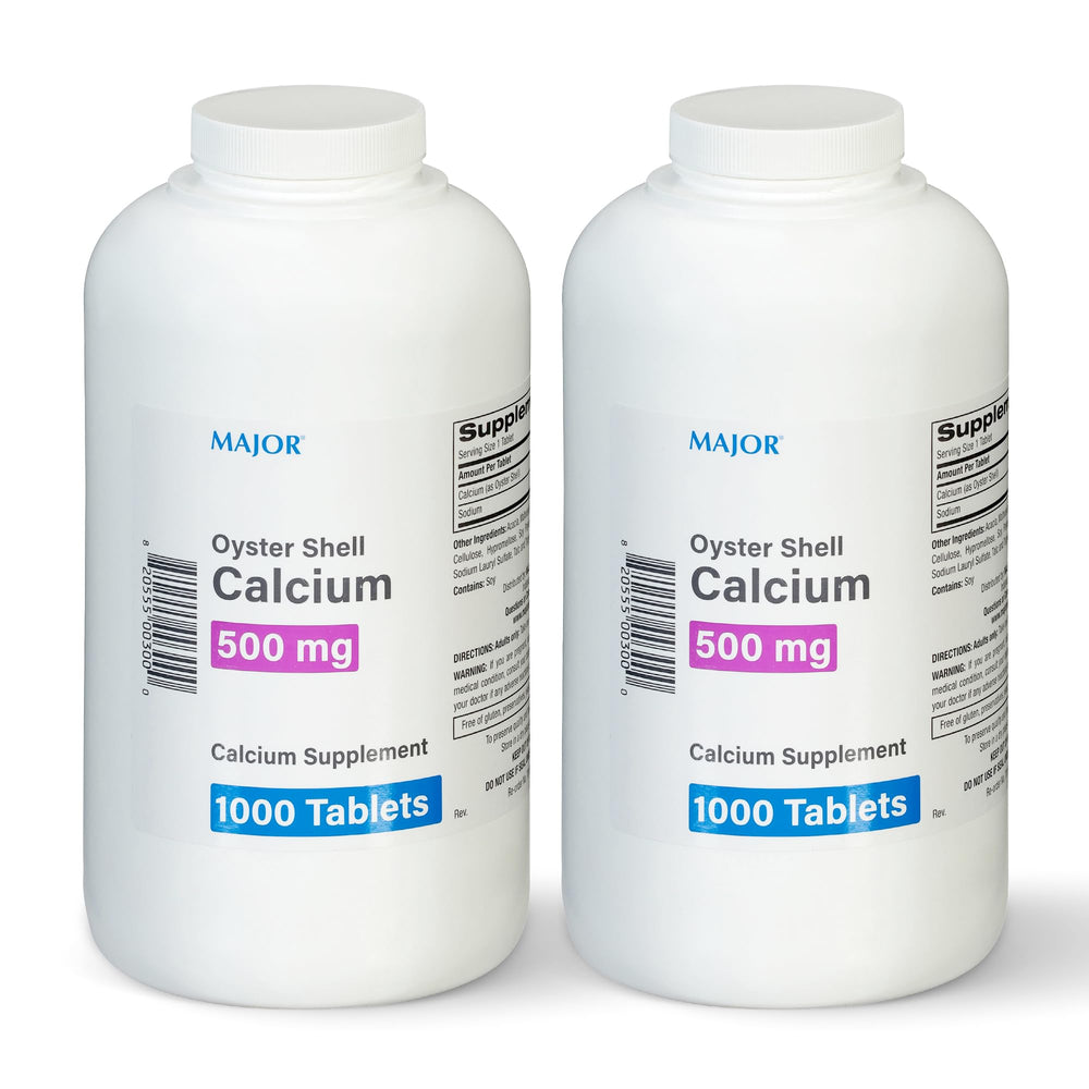 MAJOR Oyster Shell Calcium bottle front showing 1000 tablets for daily bone support