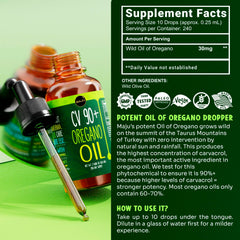 Kitchen scene showing easy addition to meals with MAJU Oregano Oil Drops.
