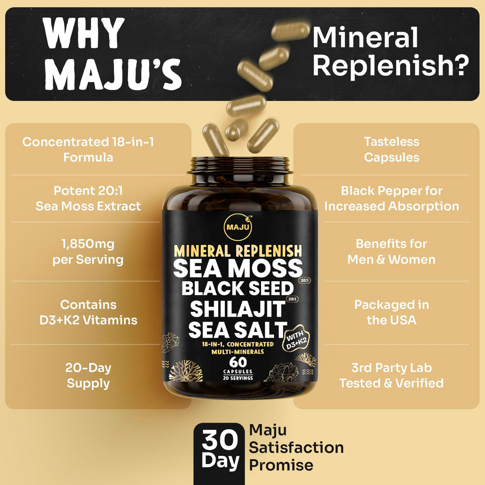 Maju Superfoods fulvic acid minerals bottle close-up.