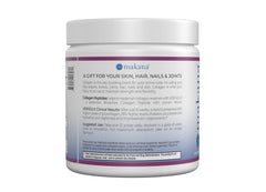 Close view of Makana raspberry powder in a glass
