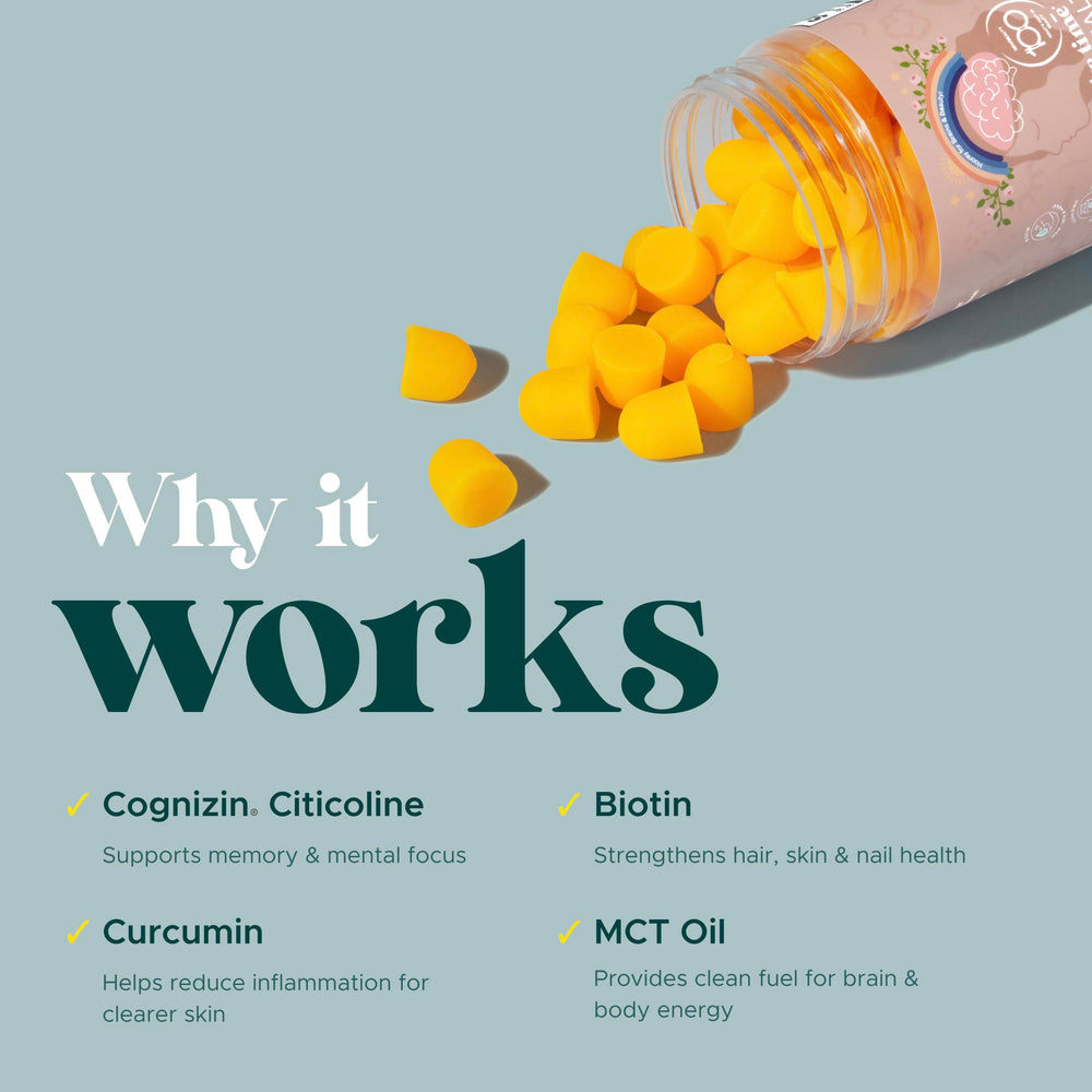 MAKE TIME Biotin glow gummies nourish nails, skin and hair from within.