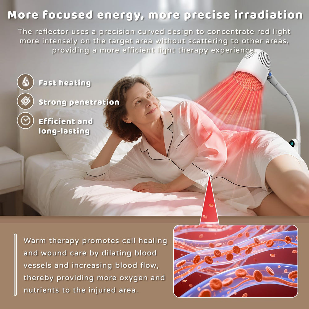 Makemate infrared lamp targets neck and shoulders area for localized relief
