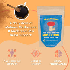 Malama powder sprinkled into smoothie or bowl for nutrition boost.