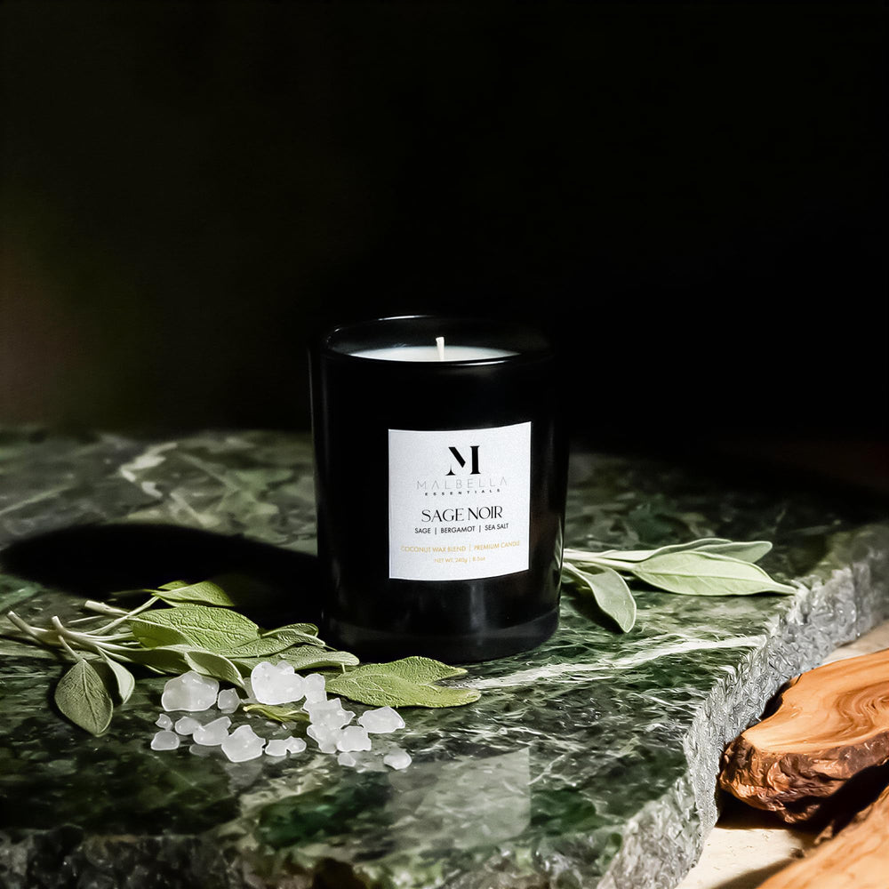 Sage Noire candle warmer use for flameless aroma in a stylish setup.