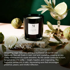 Close-up of Sage Noire wax pour showing smooth texture for even fragrance.