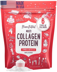 Mama Natural Multi Collagen bottle on shelf, premium blend for daily use.