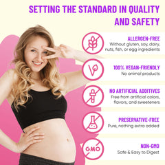 Mama's Select capsules on a light surface suggest digestion support during pregnancy.