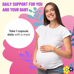Mama's Select bottle beside a glass of water hints at morning sickness relief.
