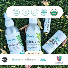 Mambino Organics Anti-Bug Spray on a family hiking trail.