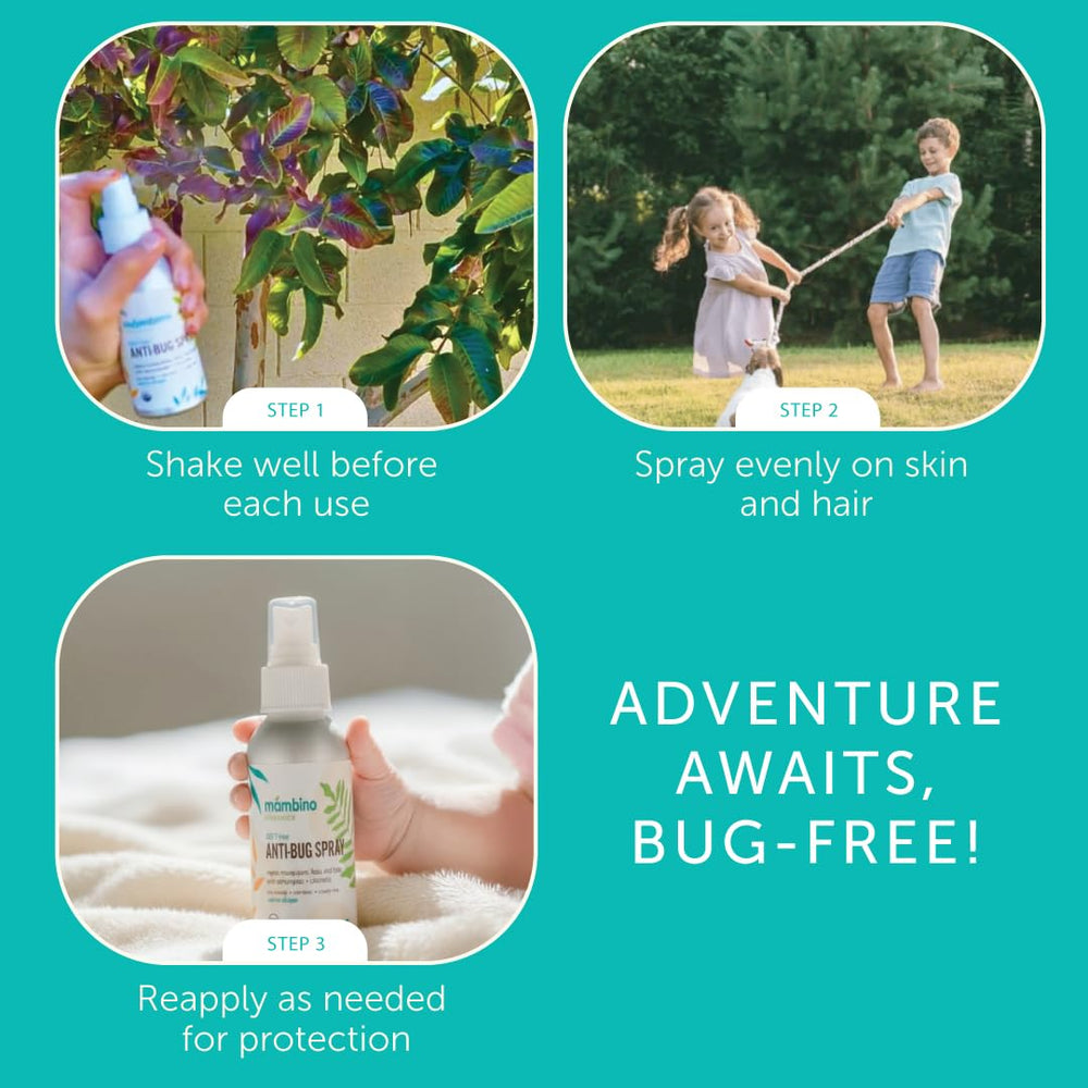 Mambino Organics Anti-Bug Spray nozzle for quick coverage.