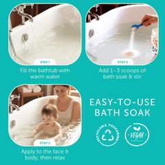 Mambino Organics soothing oatmeal bath family-use illustrates versatile routine for moms and kids