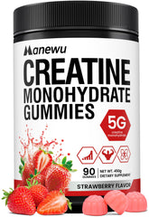 Manewu Creatine Monohydrate Gummies strawberry bottle supports daily muscle strength