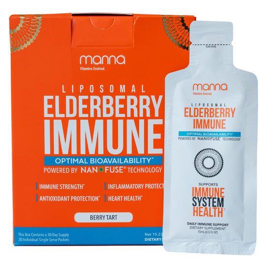 Manna Vitamins Evolved liposomal elderberry packets for daily immune support