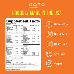 Manna Vitamins Evolved liposomal multivitamin front label highlighting 20 nutrients