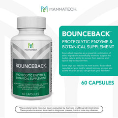 BounceBack by Mannatech enzymes blend image illustrating proteolytic components for routine comfort