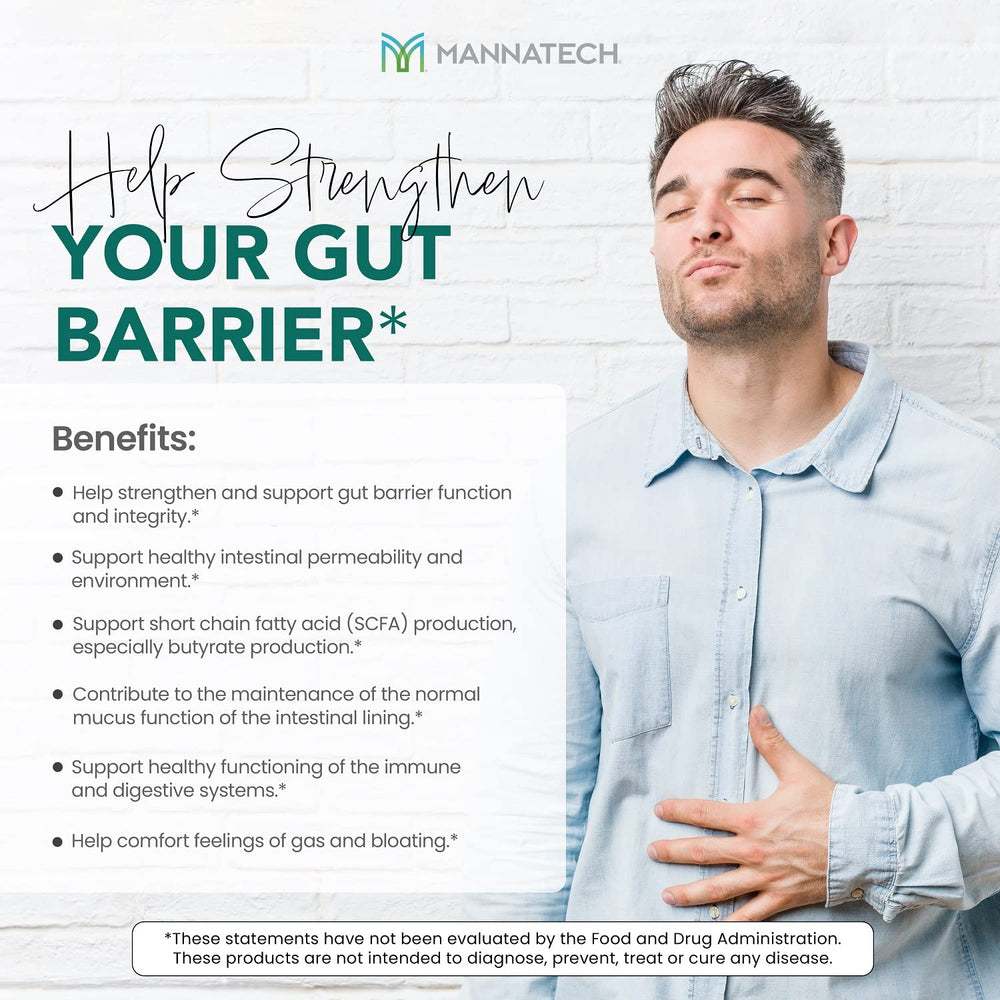 Mannatech Butyrate Supplement glycobiome blend illustrated as gut flora nourishment.
