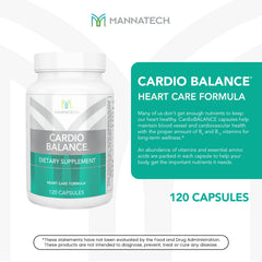 Nutritional label emphasizing vitamins C, E, B6 and folic acid for CardioBALANCE.