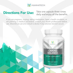 Mannatech CardioBALANCE packaging displaying 90 capsules for ongoing use.