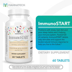 Mannatech ImmunoSTART birthday cake packaging box highlighting 25th anniversary edition