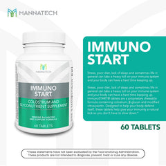 Mannatech ImmunoSTART bottle label detail highlighting MCP ingredient.