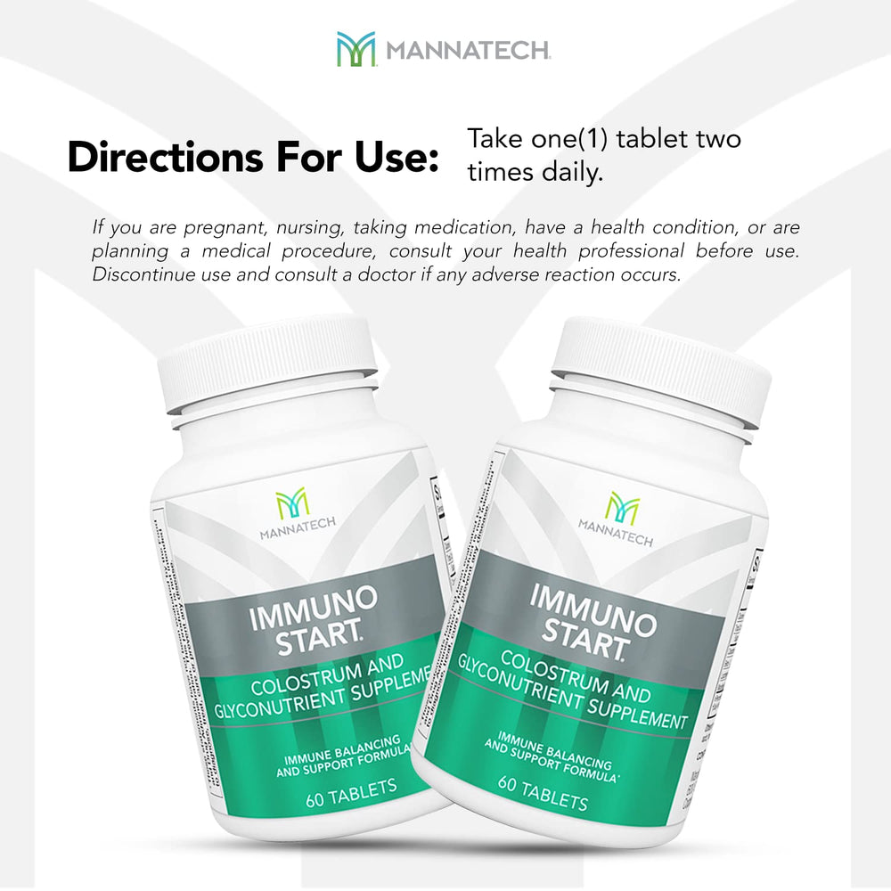 Mannatech ImmunoSTART 60-tablet bottle packaging.