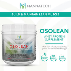 Mannatech OsoLean scoop with powder ready to blend for quick shakes.