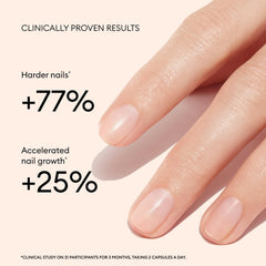 Manucurist Nail Boost capsules close-up; convenient daily supplement for nail strength.