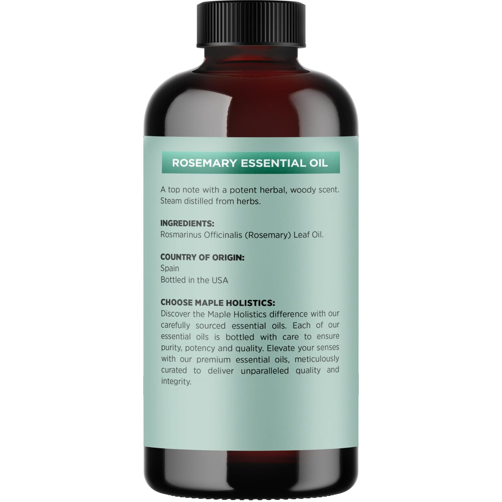 Maple Holistics rosemary oil skin application demonstrates safe dilution with carrier oil.