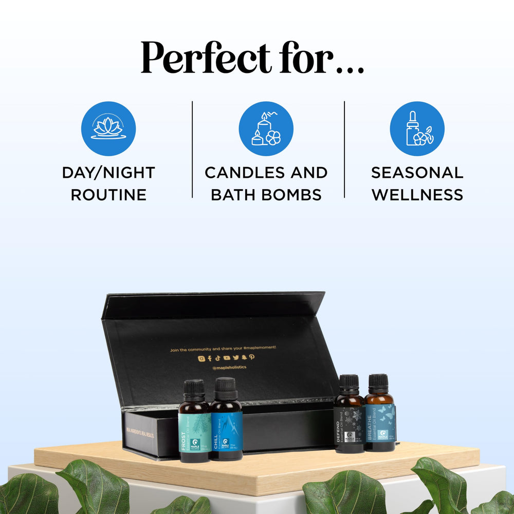 Maple Holistics premium box and labels, emphasizing gift-ready presentation