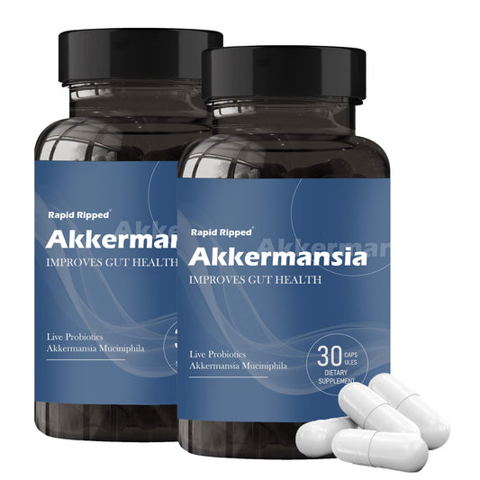 MAPUG Akkermansia probiotic bottle highlighting 100M AFU for gut health.