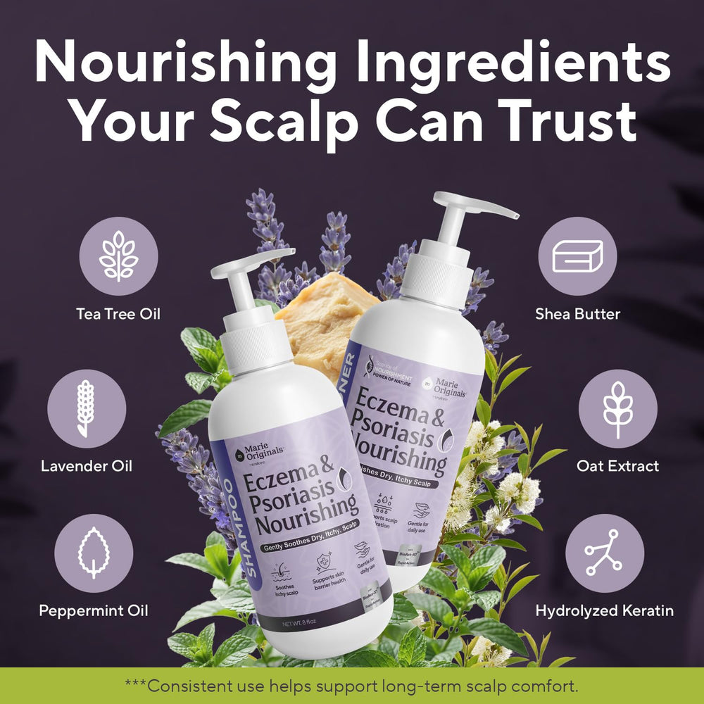 Conditioner close-up highlighting lightweight hydration for hair with Marie Originals.