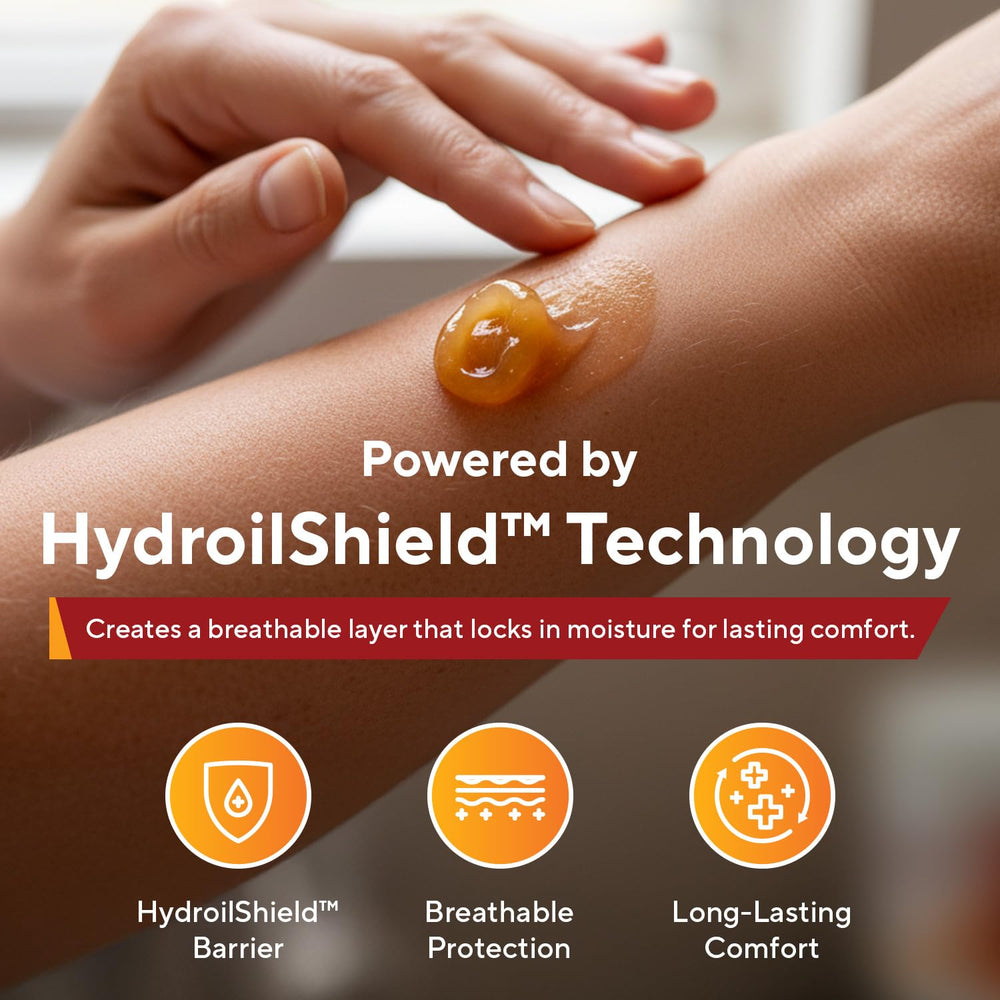 Marie Originals DermaTeryn barrier cream closeup emphasizing hydration retention.