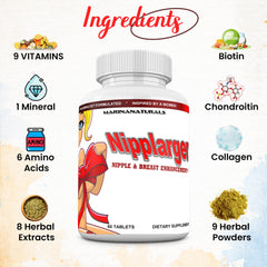 MARINANATURALS Nipplarger pills in jar—easy daily use for fuller-looking nipples and breasts.